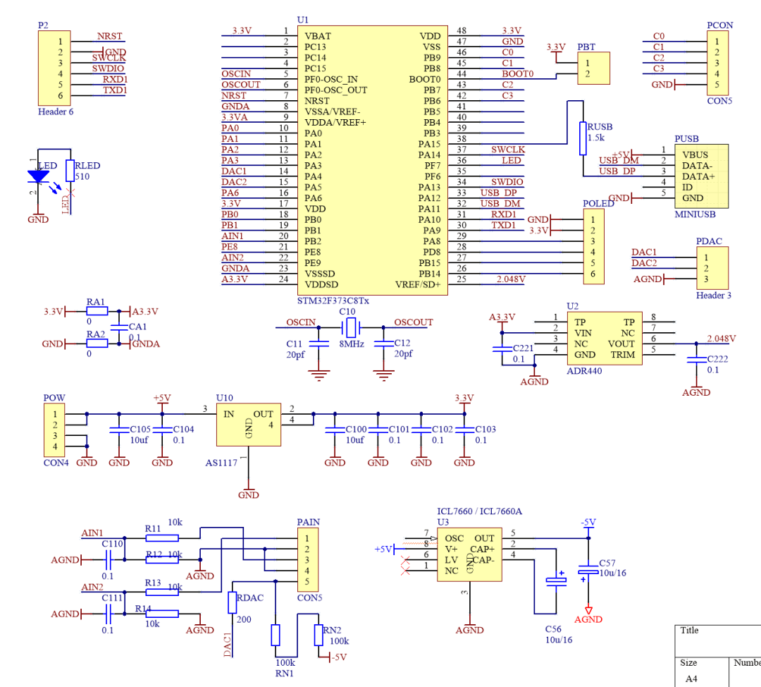 Experimental circuit schematic diagram